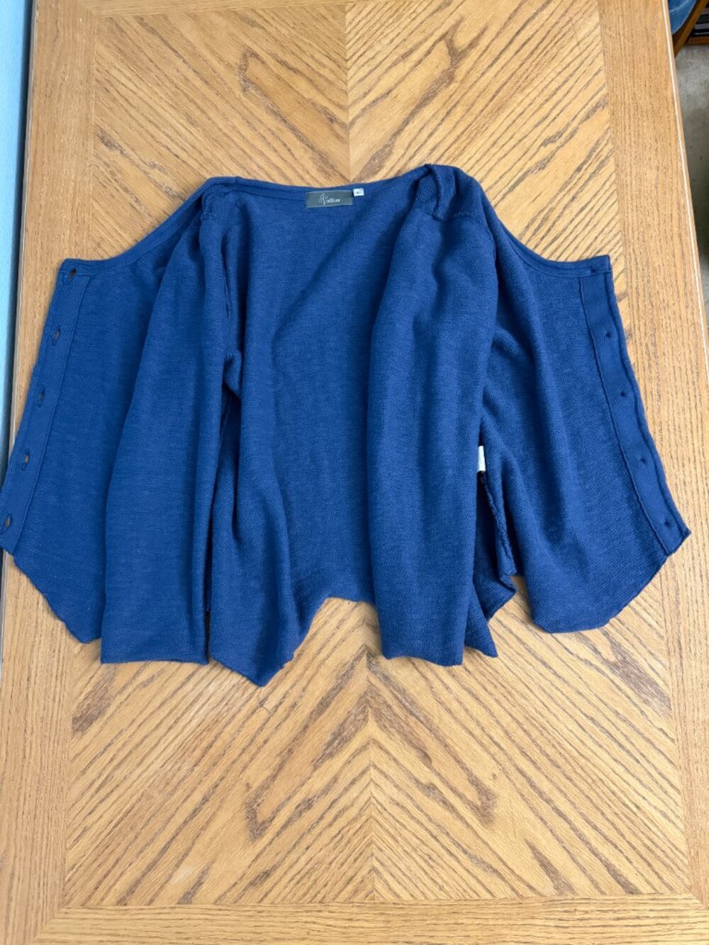 Willow Vintage Cotton Knit Cardigan with Asymmetrical Hem - Picture 10 of 10